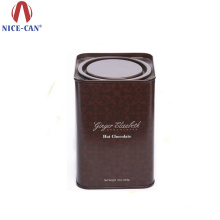 Chinese Square Food Grade Empty tea tin box tin container for Coffee